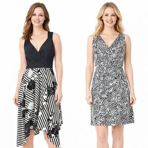 Soma Black White Summer Sundresses Dresses Lot (2) XXL Built in Bra